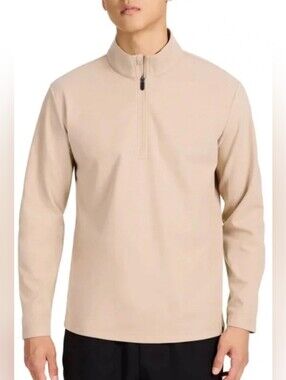 Quarter-zip front with a stand-up collar
